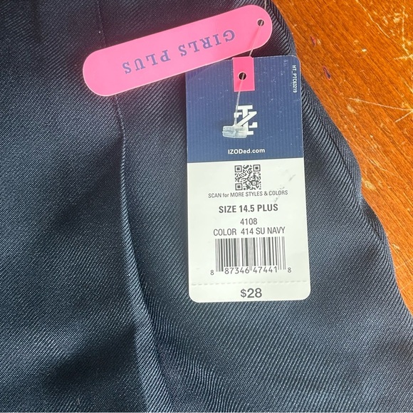 NWT IZOD Girls Plus Size 14.5 Navy Pleated School Uniform Skirt - Picture 6 of 8